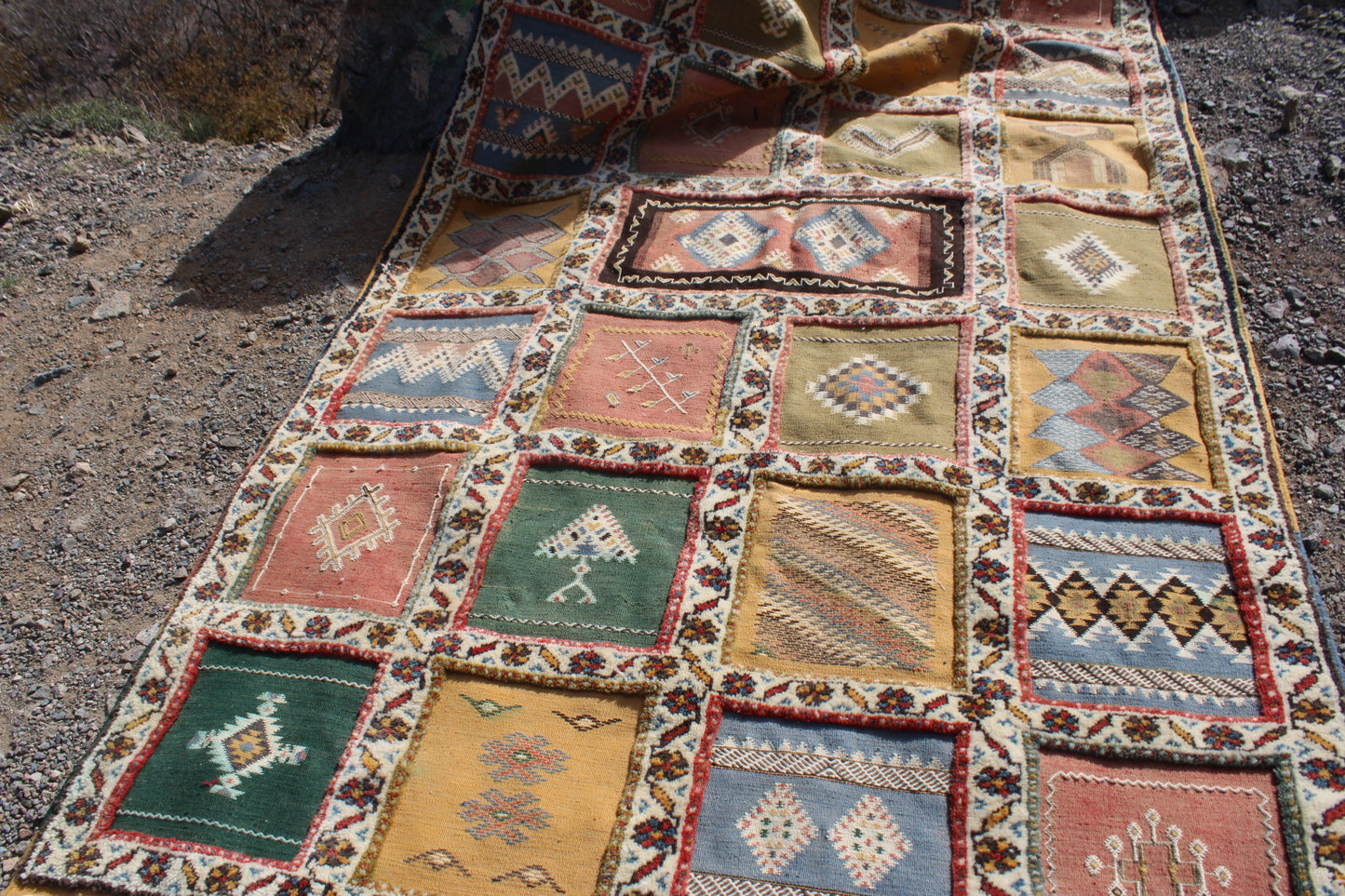 Vintage Glaoui Patchwork Rug – 5.01 ft × 8.46 ft (1.53 × 2.58 m) – Handwoven Moroccan Berber Carpet