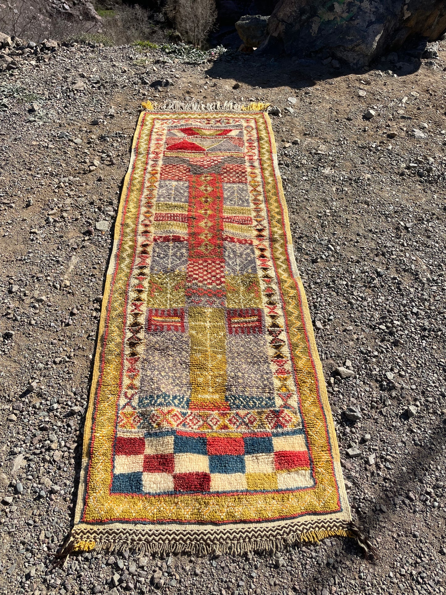 Moroccan Runner Rug - Beni Ourain Rug Runner - Bespoke Berber Hallway Carpet Made to Order Gift Chrismas Gifts Home Decor available to ship size 210x63 cm