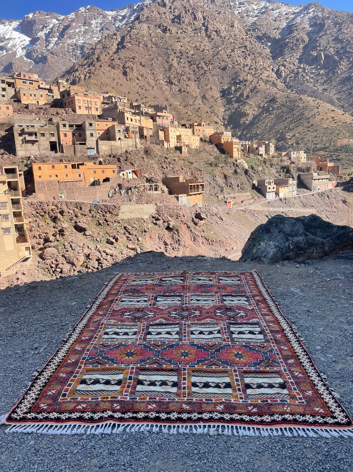 Moroccan Wool Rug,Area Rug,Boho Rug,Pink Wool Rug,Tribal Rug 10 x 7 FT