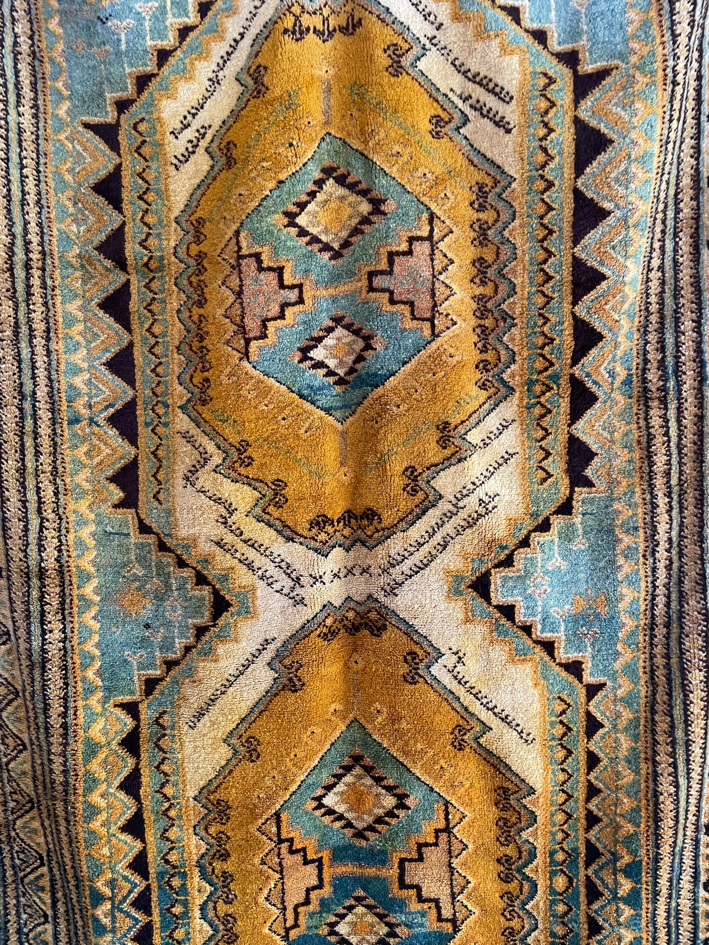 Lovely and Old Moroccan Glaoui Rug, Handmade Berber Carpet, Taznakht carpets, Free shipping rug, Multi Color Carpet Glaoui size is 260x160 cm