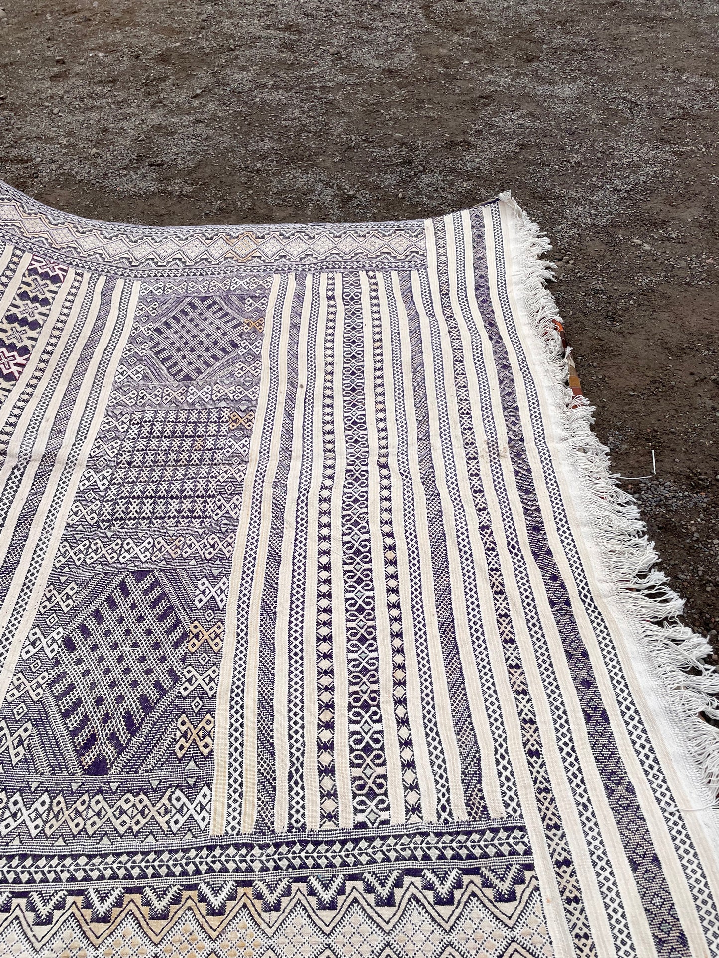 Authentic Moroccan Kilim Rug 13x8 ft – Handwoven Atlas Mountains Wool Rug