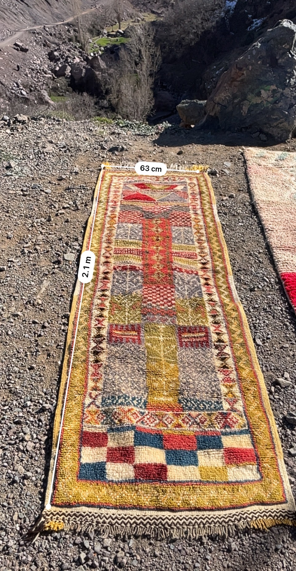 Moroccan Runner Rug - Beni Ourain Rug Runner - Bespoke Berber Hallway Carpet Made to Order Gift Chrismas Gifts Home Decor available to ship size 210x63 cm