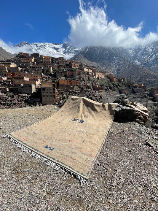 Vintage Akhnif Rug | Handwoven Moroccan Wool Rug | Berber Tribal Art available to ship with free shipping size of rug is 300x200 centimetre