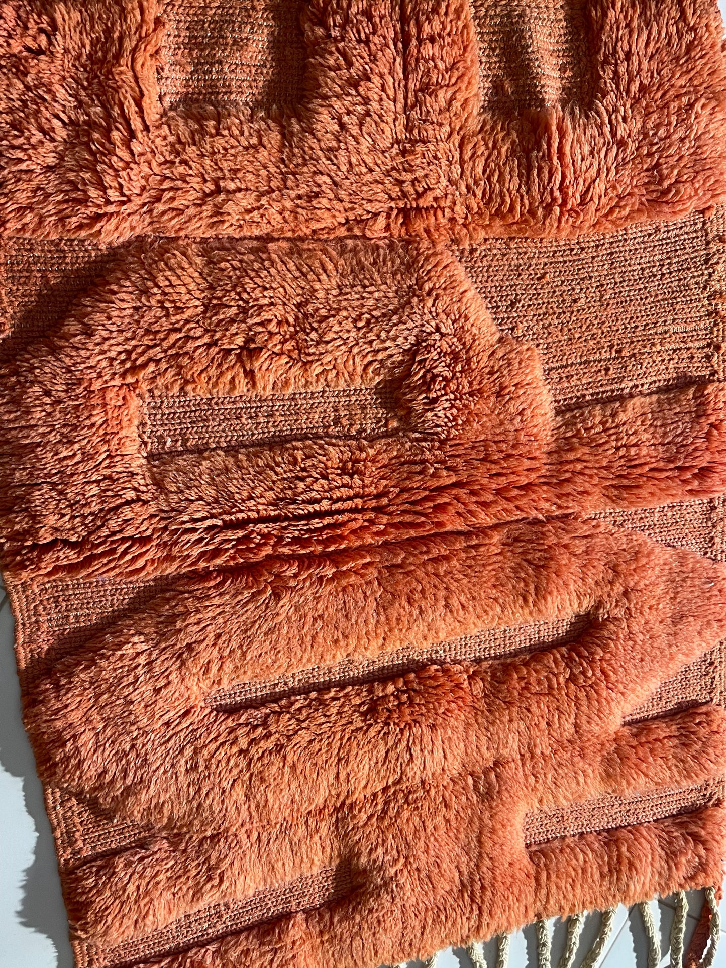 Handmade Moroccan HOPE Rug – Natural Wool & Cream Tufted Berber Art Carpet – Modern Inspirational Decor