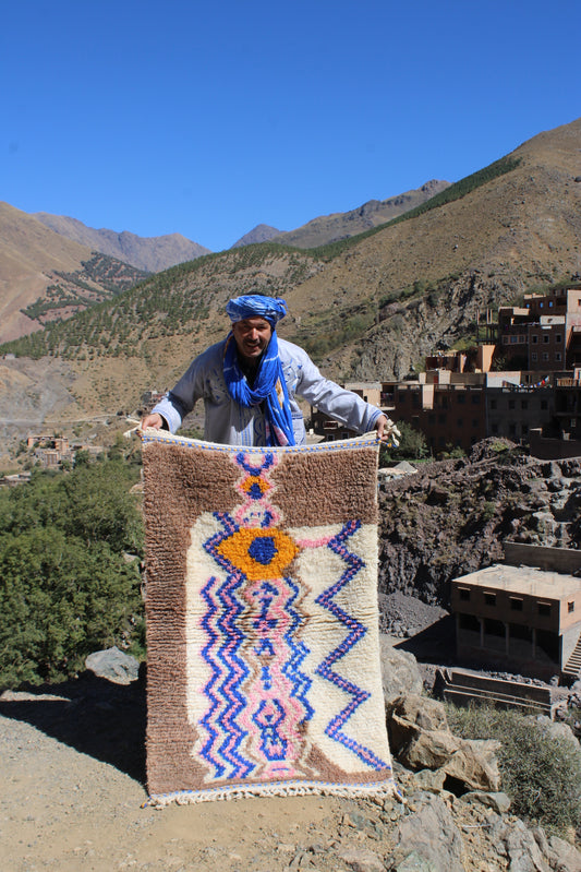 Azilal Handmade Wool Rug 150x100 cm (5x3 ft) – Authentic Moroccan Berber Art