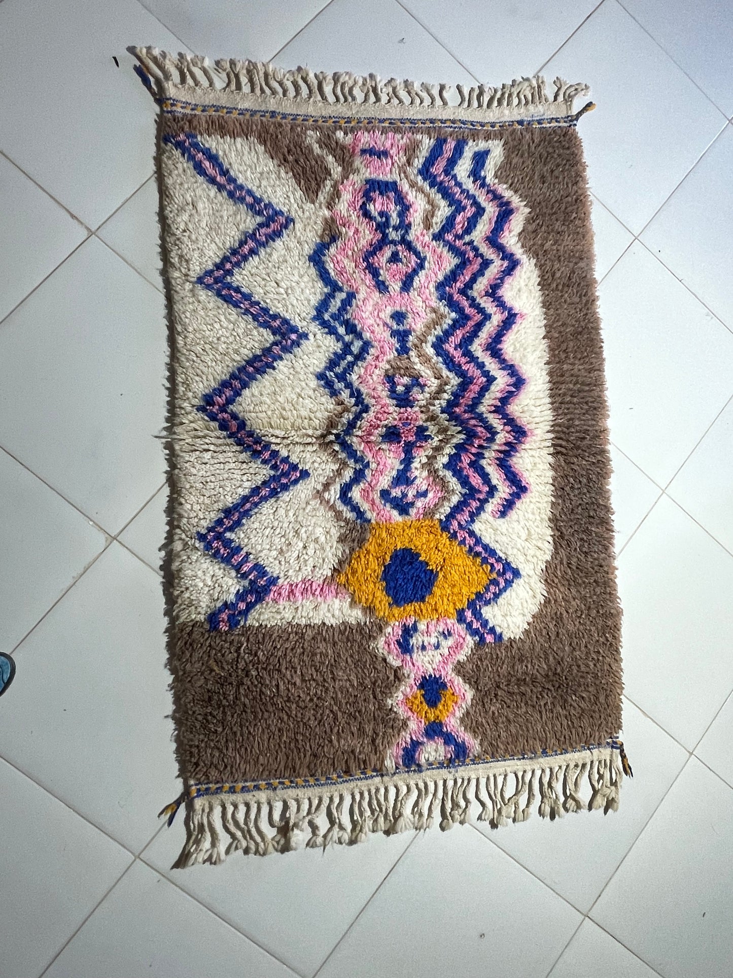 Azilal Handmade Wool Rug 150x100 cm (5x3 ft) – Authentic Moroccan Berber Art