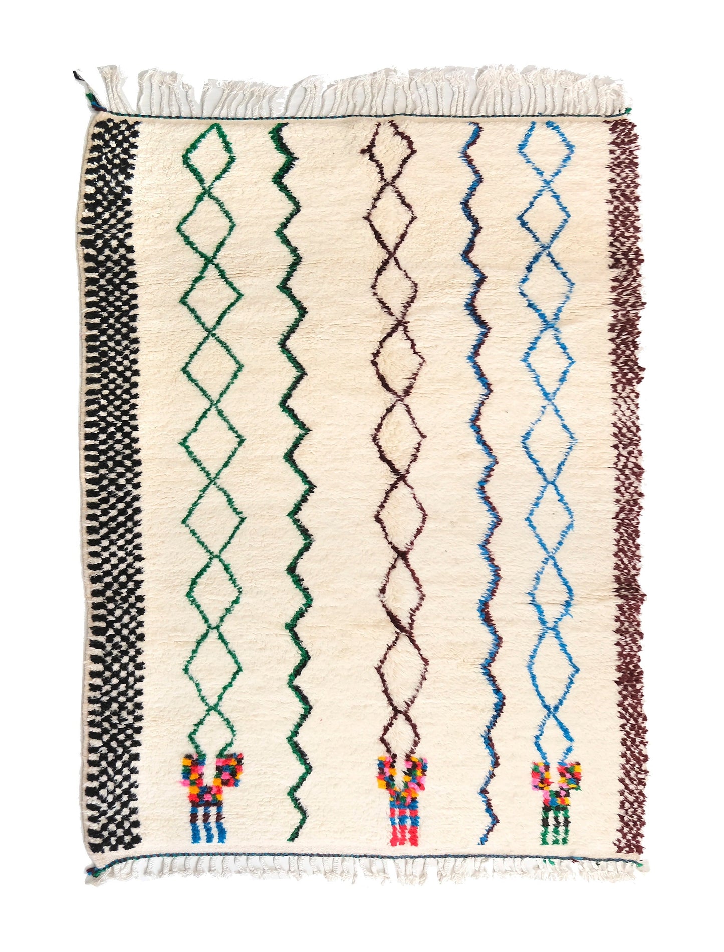 Authentic Beni Ouarain Rug – Moroccan Handmade Wool Carpet 250x150 cm | cooperative & adrar