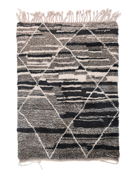 Authentic Beni Ouarain Rug – Moroccan Handmade Wool Carpet 150x100 cm | cooperative & adrar