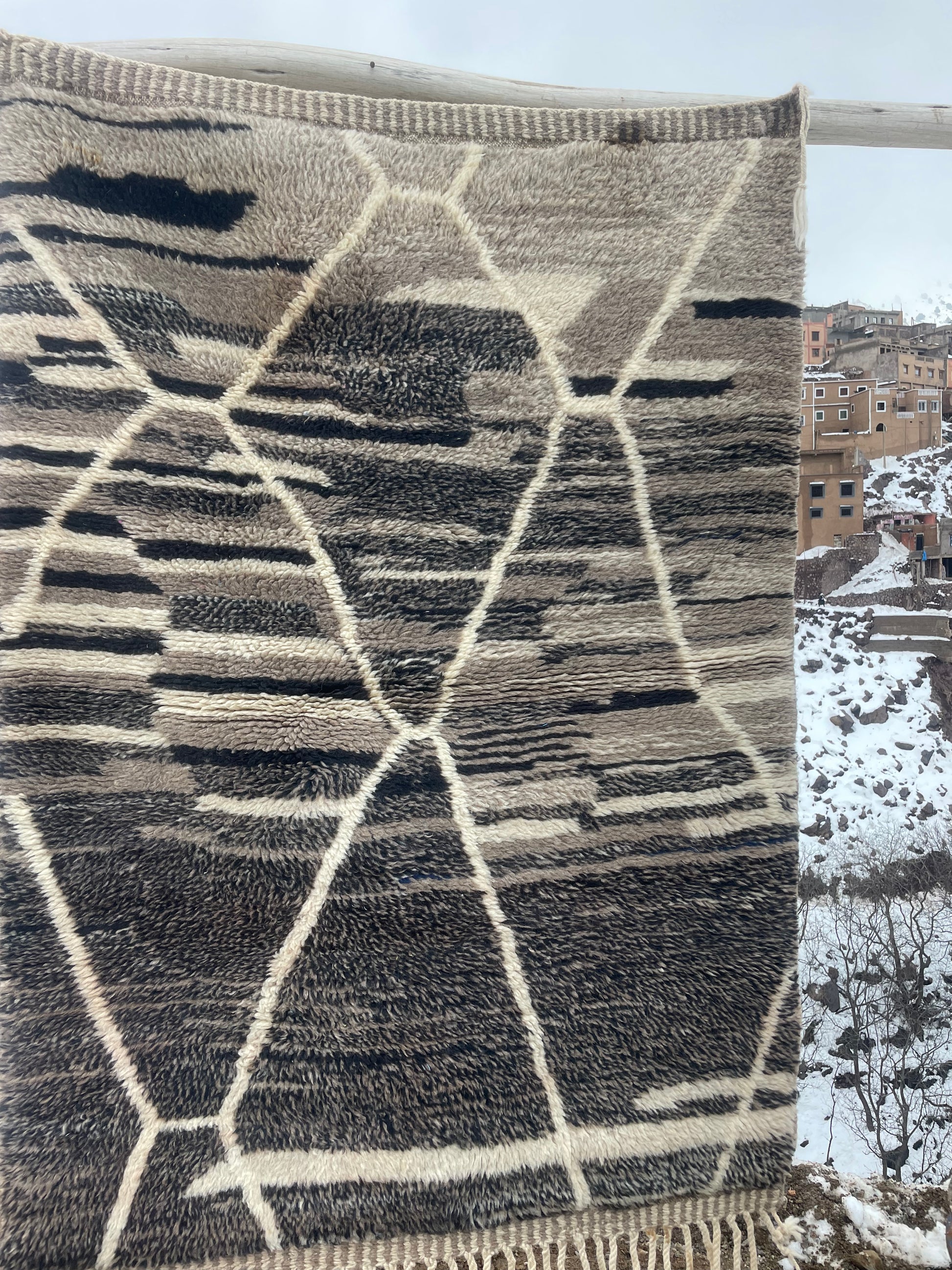 Handmade Moroccan rug - Berber rug - 100% wool rug - authentic Moroccan rug - custom wool rug - Moroccan Beni Ourain - Azilal rug - Boucherouite rug - vintage Moroccan rug - wool area rug - boho decor - Moroccan decor - luxury rug - Moroccan home decor.