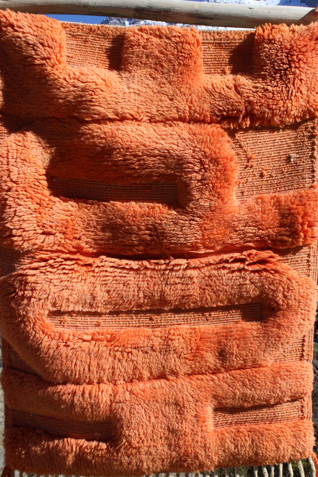 Handmade Moroccan HOPE Rug – Natural Wool & Cream Tufted Berber Art Carpet – Modern Inspirational Decor