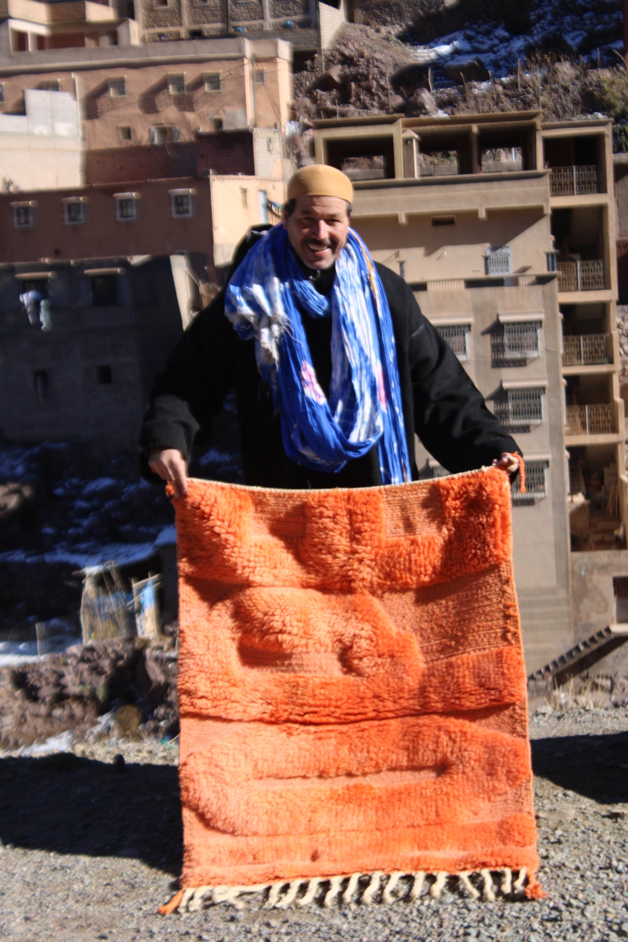 Handmade Moroccan HOPE Rug – Natural Wool & Cream Tufted Berber Art Carpet – Modern Inspirational Decor