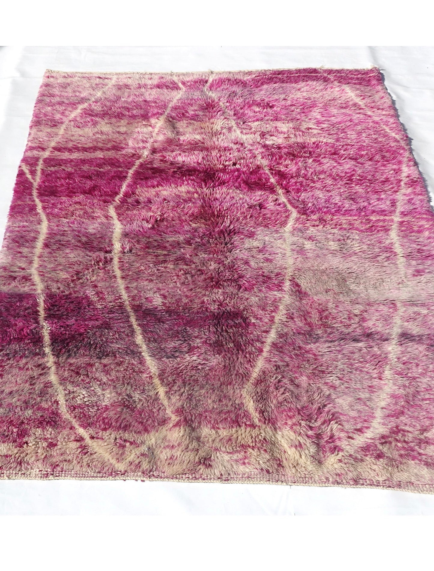 Purple Moroccan Rug, Beni Mguild Rug, Solid Berber Rug, Vintage Boujaad Rug, Free Shipping