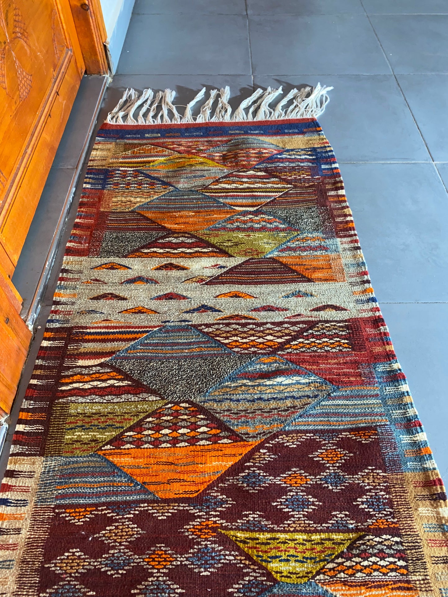 Moroccan  Kilim  handmade 100%wool berber  rugs  size is 160x065 cm